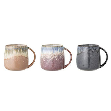 Bloomingville Cloe Becher-Set 3-teilig aus Steinzeug in der Farbe Blau 380ml, Maße: 9,5cm x 10cm, 82049300 im Sale
